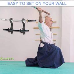 Ajustável Acrílico Samurai Sword Stand, Gancho Espada, Display Holder, Fácil Decoração Da Parede, DIY, 1 Par - Image 2