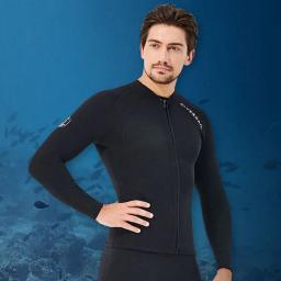 Fato de mergulho em neoprene para mulheres e homens, blusa dividida, manga comprida, casaco de mergulho, casaco quente à prova de frio, natação, banho de inverno, 2mm - Image 4