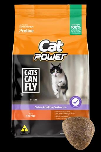 Ração Super Premium Cat Power para Gatos Adultos Castrados Sabor Frango 10,1kg