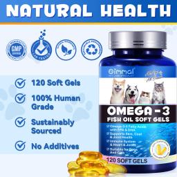Cápsulas de óleo de peixe com ácidos graxos ômega-3 para cães e gatos com EPA e DHA promovem a saúde cardíaca, da pele, da pelagem, o suporte articular e a saúde imunológica dos animais de estimação - Image 3