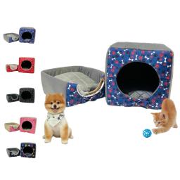 Cama Pet Iglu: Pequena: para Cachorro e Gato em Suede Casinha Toca com Almofada, no Frio Casa e no Calor Caminha Ninho - Image 1