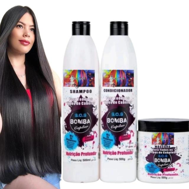 Tratamento Capilar Potente Cabelo de Rapunzel para Força e Crescimento - 3 frascos de 500ml