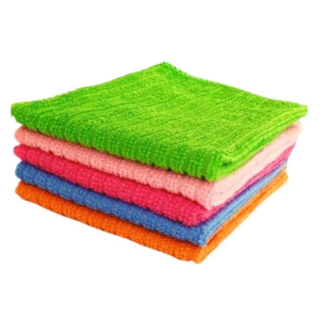 Kit de 5 Panos de Limpeza de Microfibra Alta Absorção e Uso Multiuso