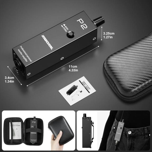 Amplificador Portátil para Fones de Ouvido com Entradas XLR, TRS e 3,5mm