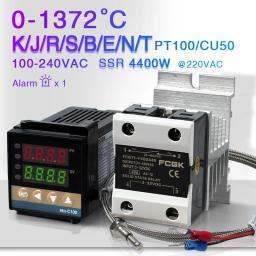 REX-C100 Controlador de Temperatura PID, Termostato Digital, Saída 40A SSR, Tipo K Termopar, 220V, 400 Graus - Image 1