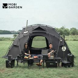 MOBI JARDIM-Tenda Dome impermeável com chaminé, Nylon, Camadas duplas, espaço grande, viagens ao ar livre, Camping, 160 cm, 185 cm, 245cm - Image 6