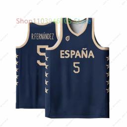 Camisas de basquete masculinas e femininas da Espanha, camisas de treinamento esportivo extragrandes, camisa sem mangas, tops de secagem rápida, fãs, crianças, novos - Image 4