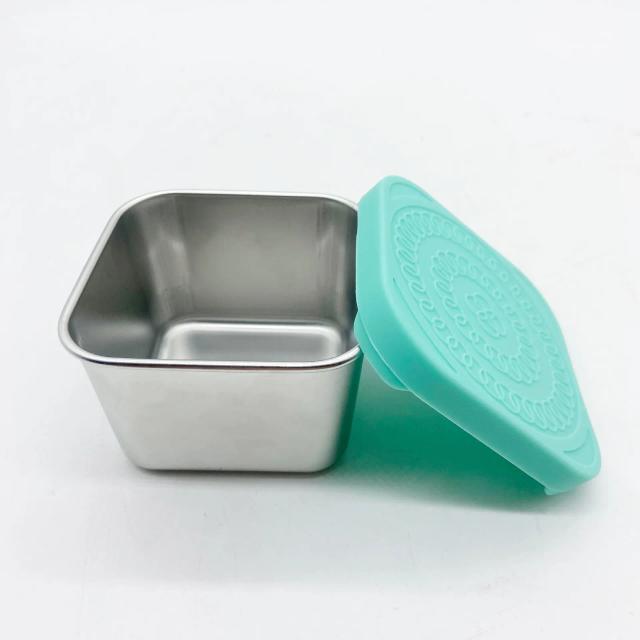 Lancheira de Aço Inoxidável para Crianças com Recipiente de Salada e Tampa de Silicone Anti-Derramamento em Design de Desenhos Animados