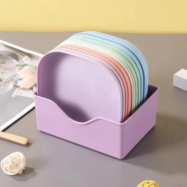 Kit 10 Pratos Plásticos Reutilizáveis com Suporte Versátil