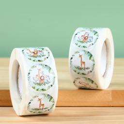 Animais Adesivos para Decoração de Festa de Aniversário, Selva Safari Tema, Rolo Animal Adesivos para Crianças, Baby Shower Supplies - Image 1