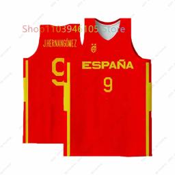 Camisas de basquete masculinas e femininas da Espanha, camisas de treinamento esportivo extragrandes, camisa sem mangas, tops de secagem rápida, fãs, crianças, novos - Image 5