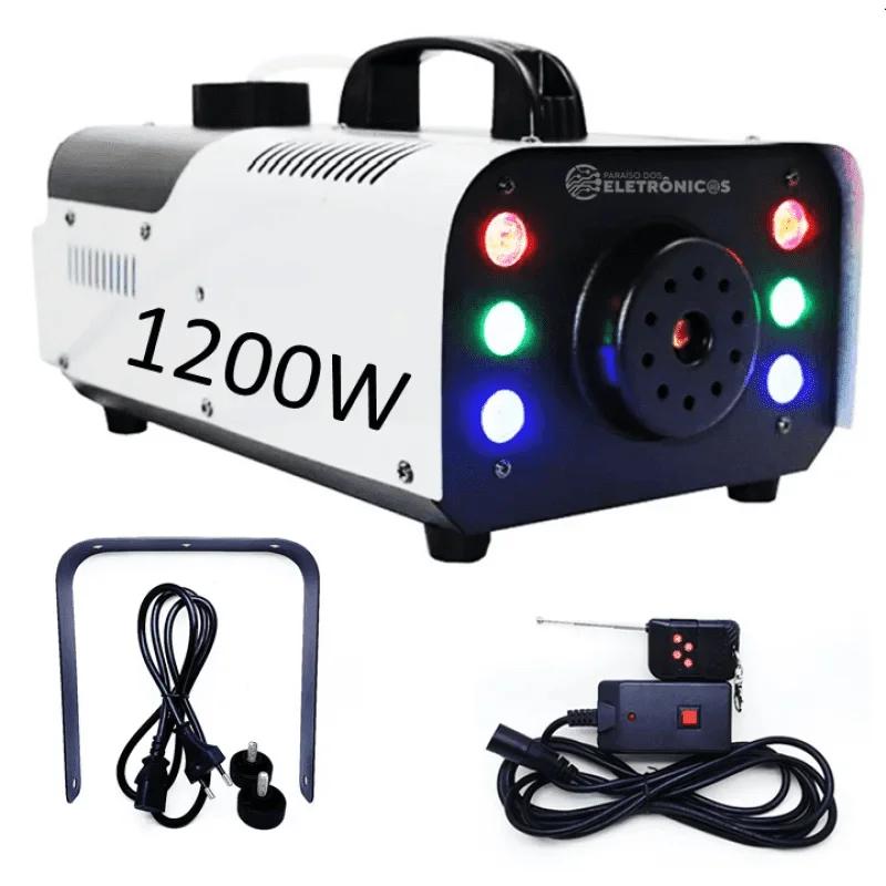 Maquina De Fumaça Profissional 1200w 6 LEDs Iluminação RGB Com Controle Remoto LKY91200110 - Image 1