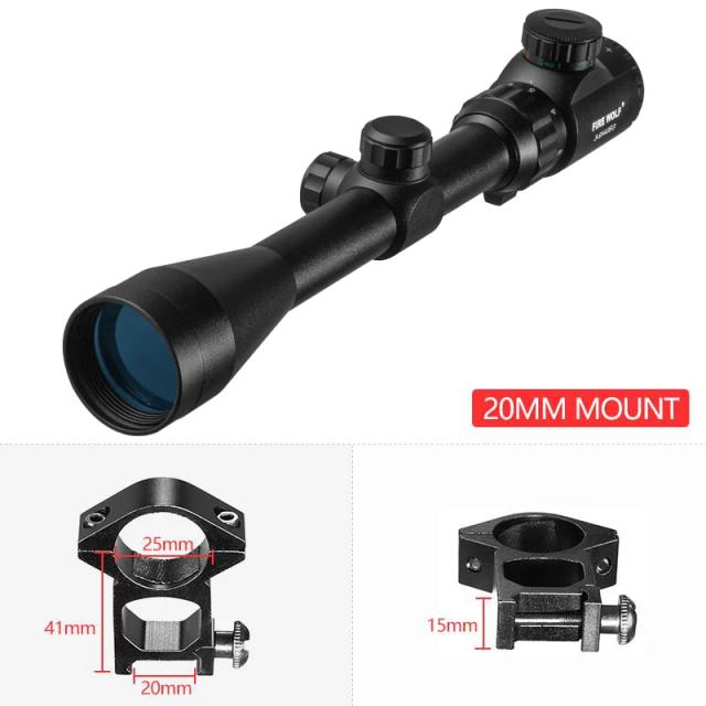 Riflescope 3-9x40 EG para Caça com Iluminação Vermelha e Verde, Ideal para Outdoor e Táticas de Sniper