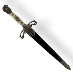 Mini Espada Medieval Modelo Punhal Cabo Texturizado Com Bainha Protetora Modelo Guerreiro E Modelo Medieval - Luatek - Image 1