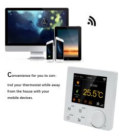 Qiumi-Termostato Wi-Fi Inteligente, Ar Condicionado, Controlador de Temperatura, Tela LCD Colorida, Funciona com Alexa, Google Home - Image 4