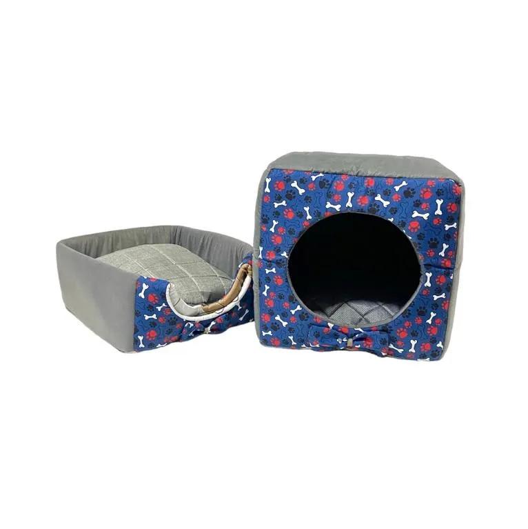 Cama Pet: Grande: para Cachorro e Gato - em Suede Caminha Casinha com Almofada, Confortável Ninho Aconchego  / Envio do Brasil - Image 3