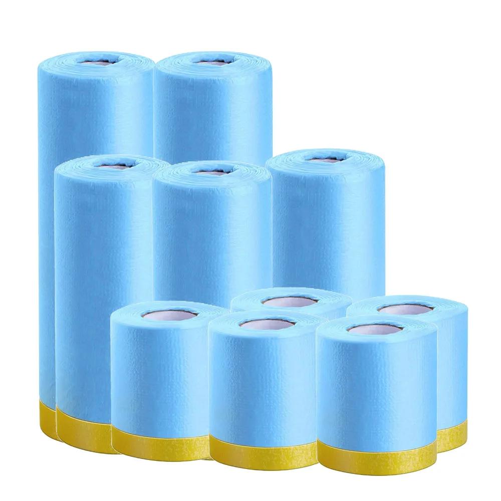 Película de mascaramento de pintura do carro, Películas protetoras plásticas, Blue Dropping Cloth Cover para pintura automotiva, Revestimento, 10pcs - Image 1