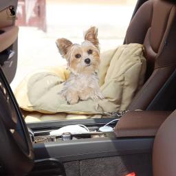 Assento de carro portátil Pet para cães e gatos pequenos, transportadoras antiderrapantes, cofre de carro, Booster Kennel Bag para viagens, Snorge De Voiture Pour Chien - Image 2