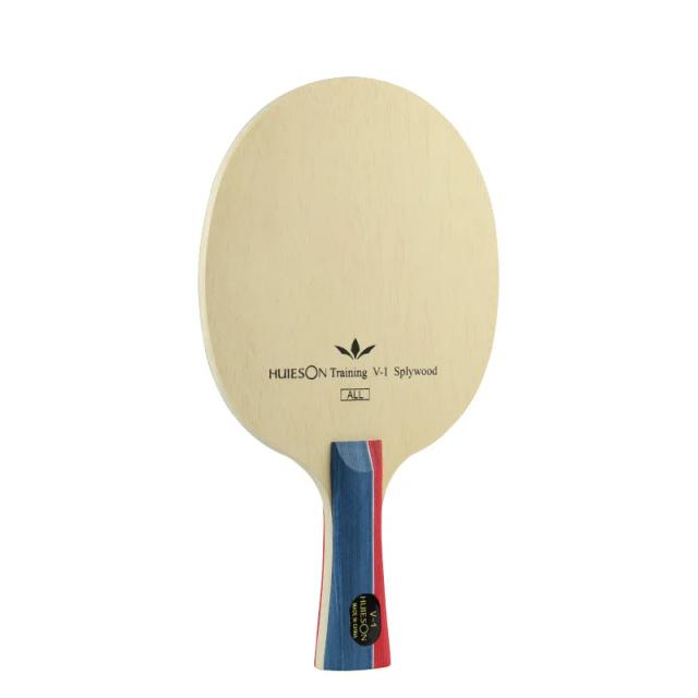 Lâmina Profissional de Tênis de Mesa - Madeira Premium, Leve, 2 Modelos de Empunhadura, Bege
