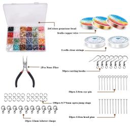 24 cores 1200 pçs contas de cristal natural para fazer jóias suprimentos cura pedra preciosa pulseira kit conjunto caixa chip irregular - Image 2