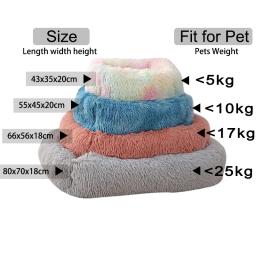 Cama longa quadrada de pelúcia, esteiras quentes para dormir, esteira de gato, cesta pequena média e grande, acessórios para animais - Image 5