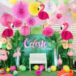 Huiran decoração de festa, flamingo rosa, havaí, verão, suprimentos para festa tropical, abacaxi, flamingo, decoração de festa de aniversário para meninas - Image 1