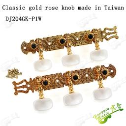 Guitarra clássica String Tuning Pegs, cabeças de máquina, teclas Tuners, dourado, DJ204GK-P1W, 1 conjunto - Image 1