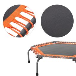 Trampolim Fitness dobrável com corrimão ajustável, corda elástica e suporte do telefone móvel, 50" - Image 4