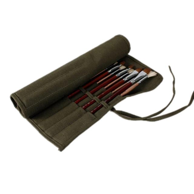 Estojo de Pincéis e Canetas para Aquarela - Bolsa de Lona para Artistas de Desenho e Pintura a Óleo