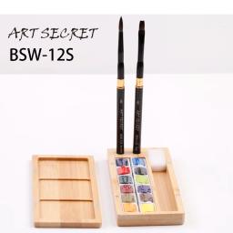 Pincéis de desenho artsecret wireless wireless com estojo de bambu defumado com 12 24 semi cor sólida para pintura - Image 4
