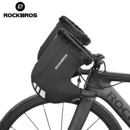 Rockbros luvas de ciclismo para áreas externas, luva quente e grossa de inverno à prova de chuva, respirável e à prova d'água, acessórios para bicicletas de mtb - Image 1