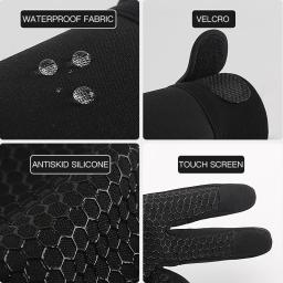 Luvas de ciclismo de inverno com suporte para os pulsos Luvas de bicicleta com tela sensível ao toque Esportes ao ar livre Anti-derrapante bicicleta à prova de vento luvas de dedo completo - Image 4