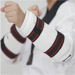 SINOBUDO Protetor de Braço para Adultos e Crianças, PU Branco, Equipamento de Taekwondo para Artes Marciais, Guarda, Kick Boxing, Sanda, Karatê - Image 4