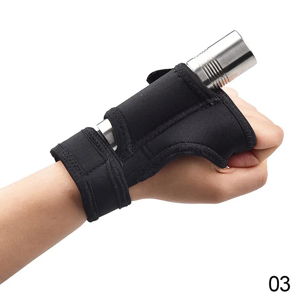 Luvas de mergulho lanterna subaquática led suporte da tocha equipamento fotografia alça de pulso luva para a caça esportes aquáticos - Image 1
