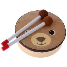 Instrumento musical de percussão com estampa de urso, instrumento musical de percussão com baquetas de tambor, alça para crianças - Image 1