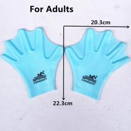 Nadadeiras de silicone para adultos e crianças, Equipamento de natação, Acessórios de mergulho mãos cheias, Luvas de sílica gel, 1 par - Image 2