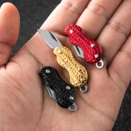 Canivete multifuncional com pingente de amendoim, faca aberta, chaveiro, corrente de carro masculina, bolsa, acessórios, dobrável, ferramenta edc - Image 1