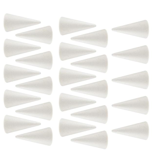 Cone de Poliestireno Criativo para DIY - Enfeites de Espuma de Isopor de 10cm em Pacote com 20 Unidades