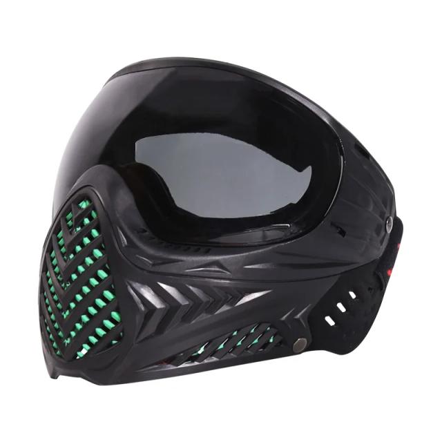 Máscara de Paintball Spunky II Preta PE Macio Nylon Rígido Lente Térmica Anti-Fog