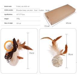 Animais de estimação gatos brinquedos gato vara conjunto de 7 peças animais de estimação gatos jogo interativo brinquedo simulação mouse molar pena suprimentos para animais de estimação presente para o gato - Image 6