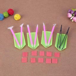 Conjunto de ferramentas para pintura com miçangas, 5d, acessórios de pintura com suporte de bandeja, caneta, mosaico, kit de caneta de cola para bordado, pinças diy - Image 5