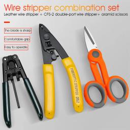 Kit de ferramentas para fibra ótica, conjunto de 3 pacotes com tesouras de fibra têxtil e alicates para desenhos de fibra ótica - Image 1