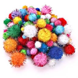 50pcs Pompoms Coloridos 15mm 25mm para Bonecas Garment Handmade Material Soft Fluffy Pom Poms Bola Para Crianças DIY Brinquedos Acessórios - Image 3