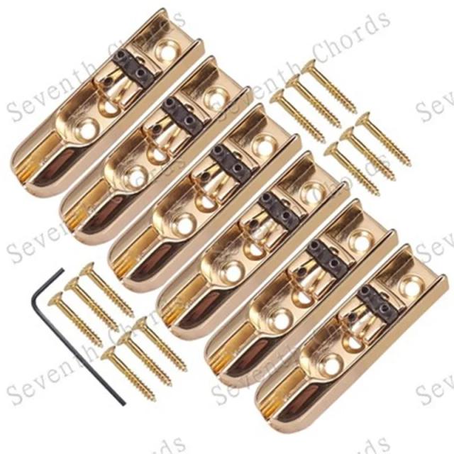 Conjunto de 6 Peças de Ponte Individual para Baixo e Guitarra - Selas Tailpiece para Instrumentos Musicais