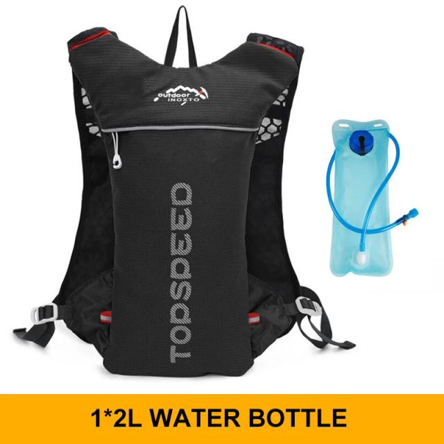 Mochila de Hidratação para Trail Running, Colete Respirável Masculino, Bolsa de Bicicleta para Maratonas com Garrafa de Água 500ml e 5L de Capacidade