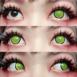 Bio-essência-Lentes de Contato Cosplay para Olhos, Acessórios Anime, Série Malha Halloween, Vermelho, Branco, Azul, 1 Par - Image 6