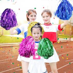 Pompons flâmula metálicos para dança de torcida, punho plástico, torcendo bola, decoração do clube, fornecimento do esporte, 1 pc, 1 par - Image 4
