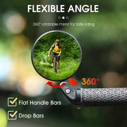 West biking 360 girar bicicleta espelho retrovisor de segurança ciclismo espelho retrovisor acessórios da bicicleta para mtb guiador espelhos - Image 2