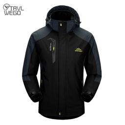 Trvlwego acampamento caminhadas jaqueta dos homens outono esportes ao ar livre casacos escalada trekking blusão viagem jaquetas à prova dwaterproof água preto - Image 2