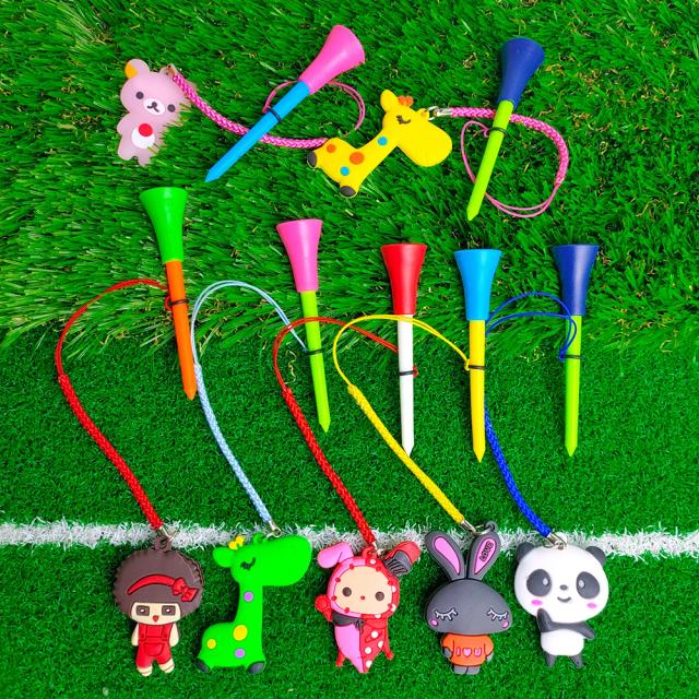 10 Pçs Camisetas de Golfe Borracha Padrão Cartoon Corda Artesanal